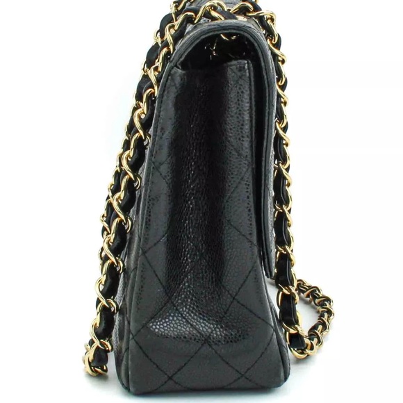 CHANEL JUMBO Flap Bag Quilted Caviar & Chanel Cambon POCHETTE & Chanel Wallet - Picture 7 of 16